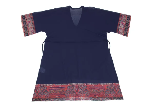 VIVIENNETAM Native Pattern Switching Mesh Tunic K-172966_010