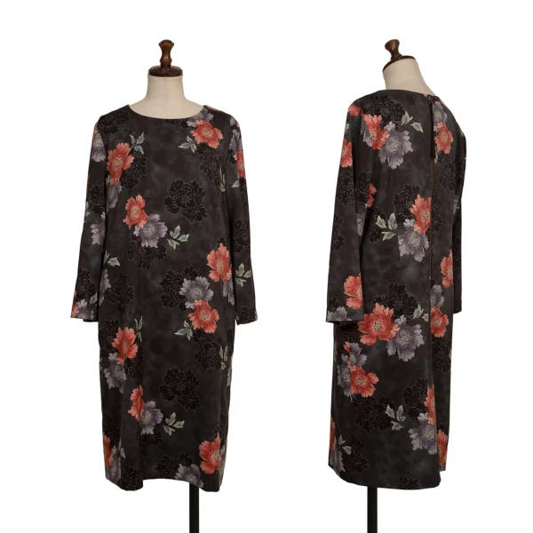 VIVIENNETAM Poly Floral Mottled Print Tunic Black,Red 1 K-172968_001