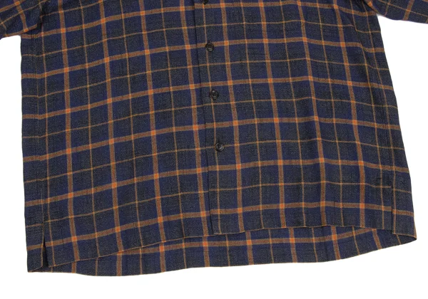 ISSEY MIYAKE MEN Rayon Blend Mandarin Collar Plaid Shirt K-172974_013