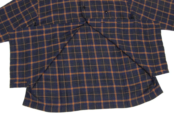 ISSEY MIYAKE MEN Rayon Blend Mandarin Collar Plaid Shirt K-172974_015