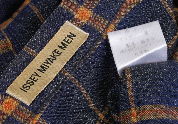 ISSEY MIYAKE MEN Rayon Blend Mandarin Collar Plaid Shirt K-172974_019