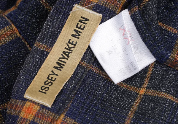ISSEY MIYAKE MEN Rayon Blend Mandarin Collar Plaid Shirt K-172974_020
