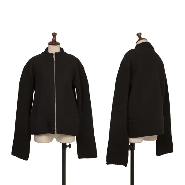 Y's Boiled Wool Knit Zip-Up Blouson Black 3 K-172981_001