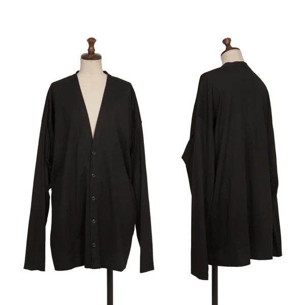 LIMI feu Mesh Switching Jersey Cardigan Black 2 K-172982_001