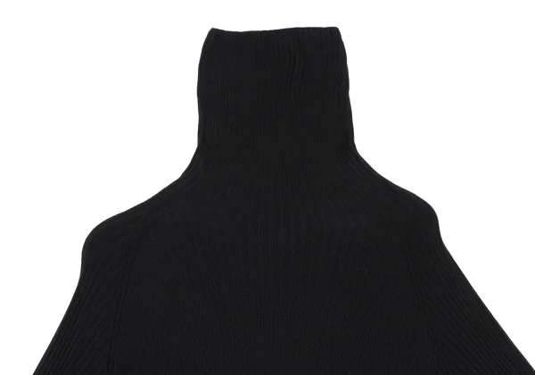 Yohji Yamamoto NOIR Rayon Blend Turtleneck Rib Knit Sweater K-172989_003