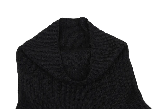 Yohji Yamamoto NOIR Rayon Blend Turtleneck Rib Knit Sweater K-172989_005