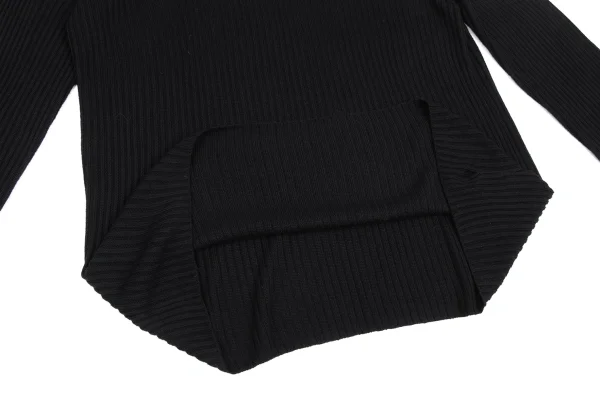 Yohji Yamamoto NOIR Rayon Blend Turtleneck Rib Knit Sweater K-172989_009