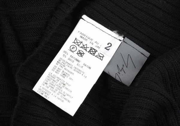 Yohji Yamamoto NOIR Rayon Blend Turtleneck Rib Knit Sweater K-172989_013