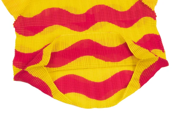 ISSEY MIYAKE Stretch Pleats Wave Graphic Print T Shirt K-172991_007