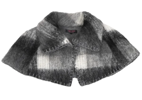 YUKI TORII Mohair Blend Wool Stitch Design Collar K-172995_002