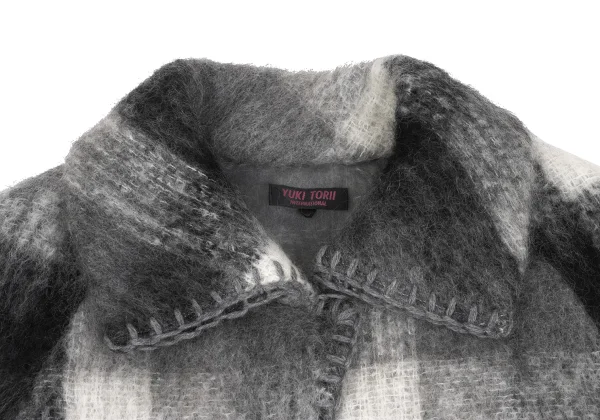 YUKI TORII Mohair Blend Wool Stitch Design Collar K-172995_003