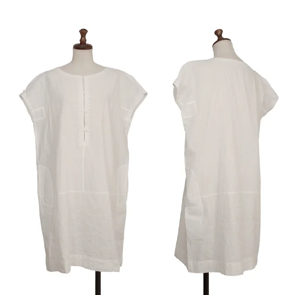 ISSEY MIYAKE HaaT Graphic Embroidery Sleeveless Tunic White 2 K-172999_001