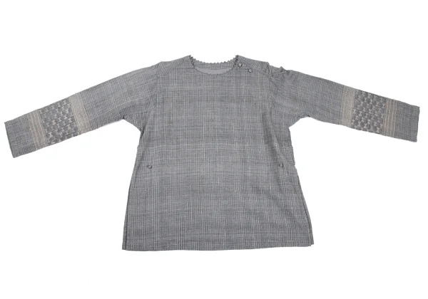 ISSEY MIYAKE HaaT Zigzag Neck Striped Drawstring Top K-173000_002
