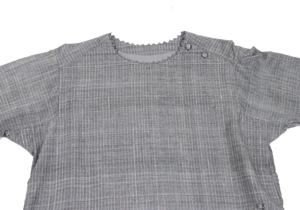 ISSEY MIYAKE HaaT Zigzag Neck Striped Drawstring Top K-173000_003