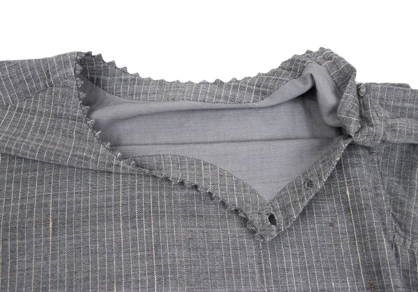 ISSEY MIYAKE HaaT Zigzag Neck Striped Drawstring Top K-173000_006