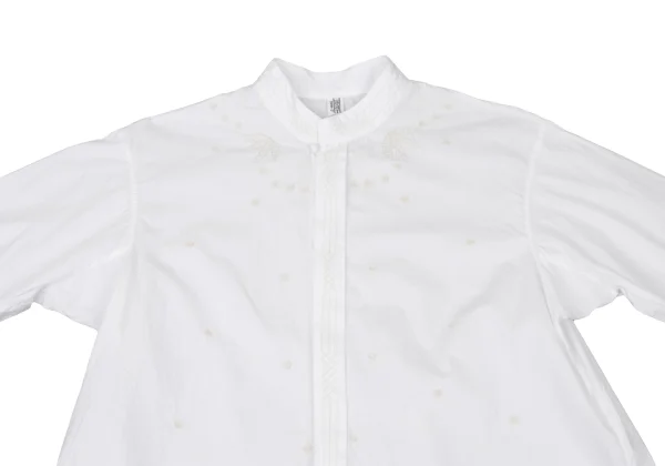 ISSEY MIYAKE HaaT Embroidery Band-collar Blouse K-173001_003