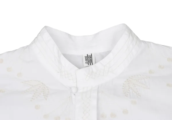 ISSEY MIYAKE HaaT Embroidery Band-collar Blouse K-173001_004