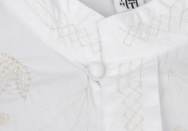 ISSEY MIYAKE HaaT Embroidery Band-collar Blouse K-173001_005