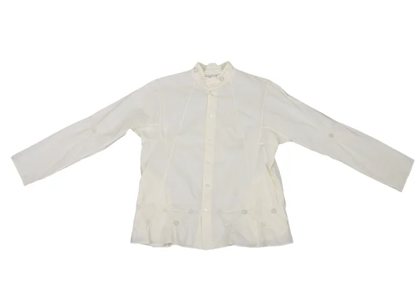 ISSEY MIYAKE HaaT Gathered Dot Band Collar Blouse K-173002_002