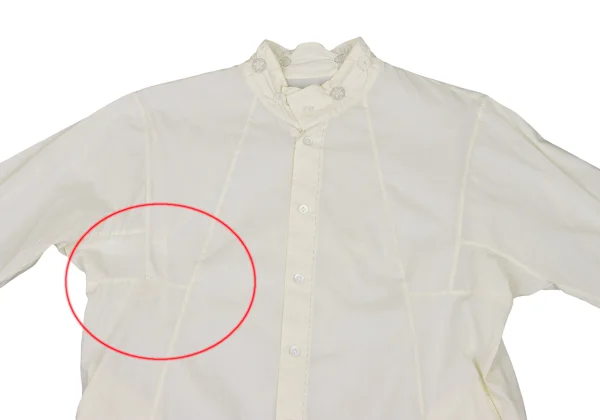 ISSEY MIYAKE HaaT Gathered Dot Band Collar Blouse K-173002_003