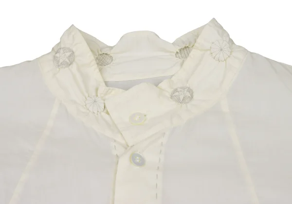 ISSEY MIYAKE HaaT Gathered Dot Band Collar Blouse K-173002_005
