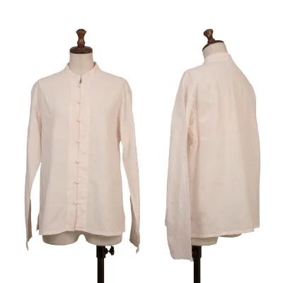 ISSEY MIYAKE HaaT Graphic Embroidered Band-Collar Blouse