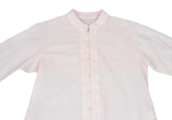 ISSEY MIYAKE HaaT Graphic Embroidered Band-Collar Blouse K-173006_003