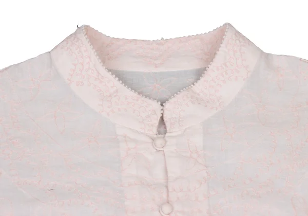 ISSEY MIYAKE HaaT Graphic Embroidered Band-Collar Blouse K-173006_004