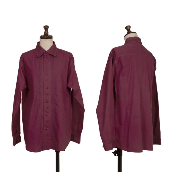 ISSEY MIYAKE HaaT Dot Floral Embroidery Lomg Sleeve Shirt Purple 2 K-173007_001