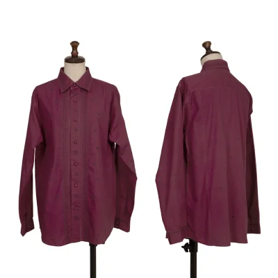 ISSEY MIYAKE HaaT Dot Floral Embroidery Lomg Sleeve Shirt