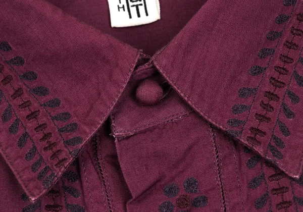 ISSEY MIYAKE HaaT Dot Floral Embroidery Lomg Sleeve Shirt K-173007_005
