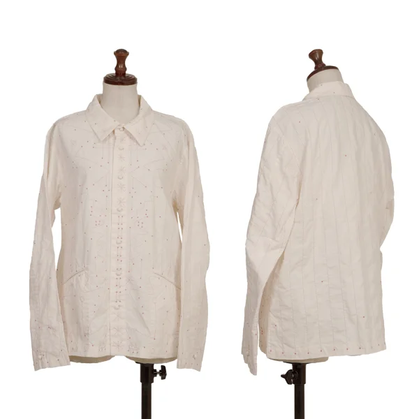 ISSEY MIYAKE HaaT Graphic Stitch Blouse Pink 2 K-173009_001