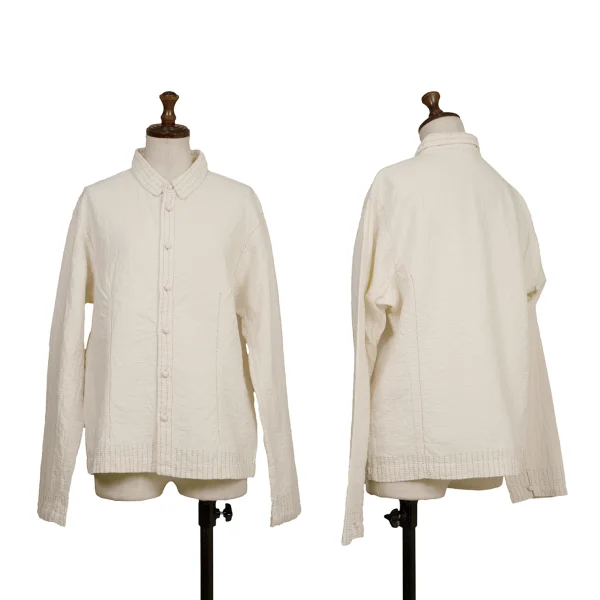 ISSEY MIYAKE HaaT Sashiko Blouse Ivory 3 K-173010_001