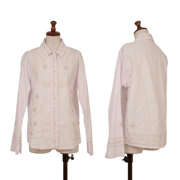 ISSEY MIYAKE HaaT Graphic Embroidery Blouse Purple 2 K-173012_001