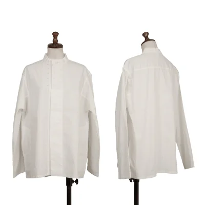 ISSEY MIYAKE HaaT Floral Embroidery Band Collar Blouse