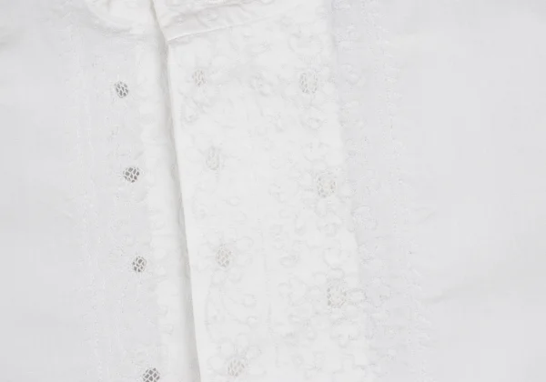 ISSEY MIYAKE HaaT Floral Embroidery Band Collar Blouse K-173013_006