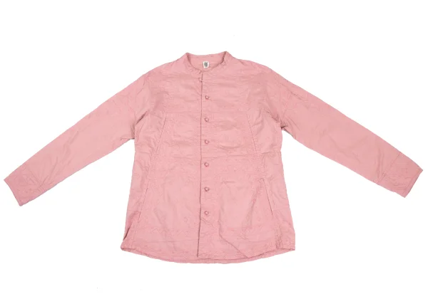 ISSEY MIYAKE HaaT Graphic Embroidery Line Design Band-collar Blouse K-173014_002