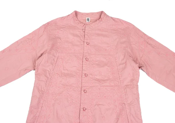ISSEY MIYAKE HaaT Graphic Embroidery Line Design Band-collar Blouse K-173014_003