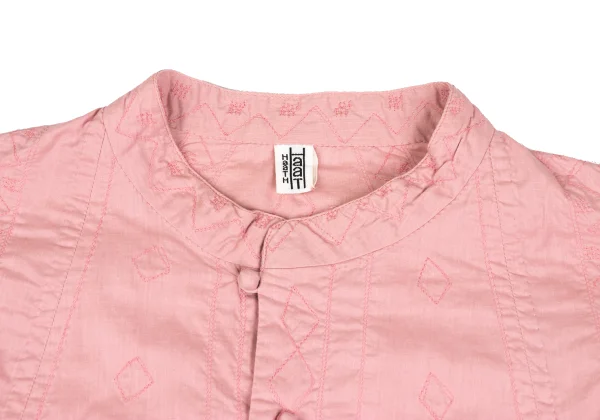 ISSEY MIYAKE HaaT Graphic Embroidery Line Design Band-collar Blouse K-173014_004