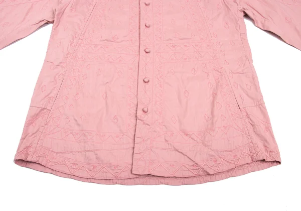 ISSEY MIYAKE HaaT Graphic Embroidery Line Design Band-collar Blouse K-173014_010
