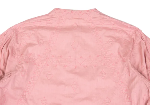 ISSEY MIYAKE HaaT Graphic Embroidery Line Design Band-collar Blouse K-173014_014