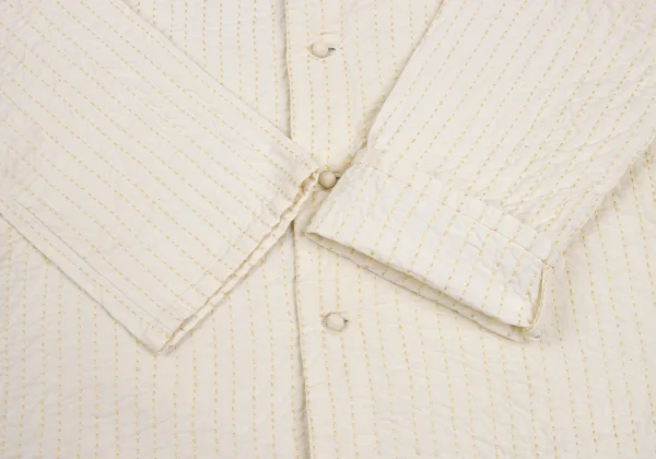 ISSEY MIYAKE HaaT Switching Design Sashiko Band-collar Blouse K-173015_006