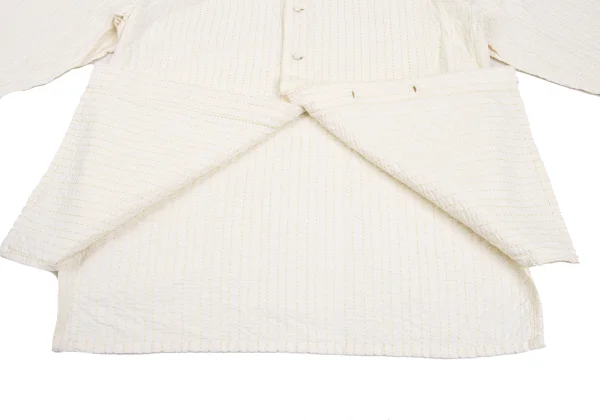 ISSEY MIYAKE HaaT Switching Design Sashiko Band-collar Blouse K-173015_008