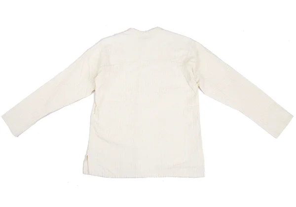 ISSEY MIYAKE HaaT Switching Design Sashiko Band-collar Blouse K-173015_009