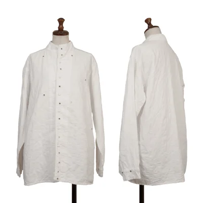 ISSEY MIYAKE HaaT Mirror Design Sashiko Stand-Collar Blouse