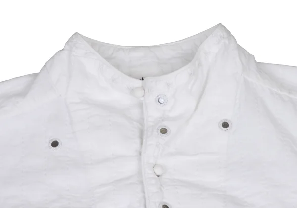 ISSEY MIYAKE HaaT Mirror Design Sashiko Stand-Collar Blouse K-173016_004