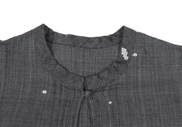 ISSEY MIYAKE HaaT Pintuck Design Embroidery Skipper 3/4 Sleeve Tunic K-173018_004