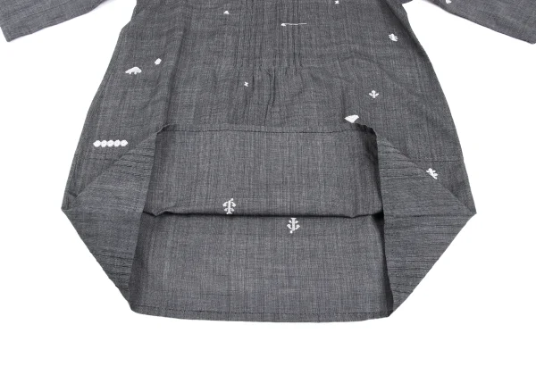 ISSEY MIYAKE HaaT Pintuck Design Embroidery Skipper 3/4 Sleeve Tunic K-173018_009