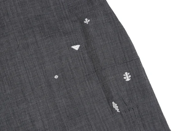ISSEY MIYAKE HaaT Pintuck Design Embroidery Skipper 3/4 Sleeve Tunic K-173018_012