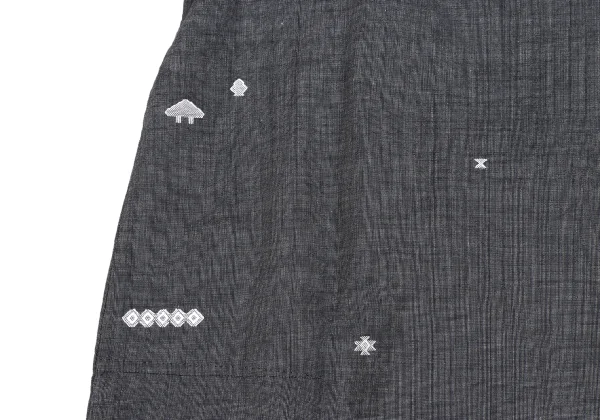 ISSEY MIYAKE HaaT Pintuck Design Embroidery Skipper 3/4 Sleeve Tunic K-173018_013